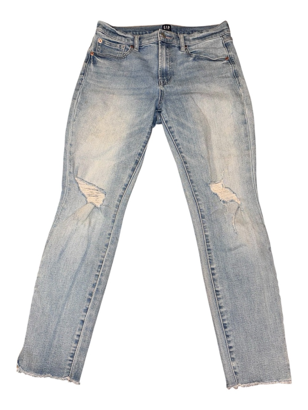 GAP Skinny Jean Light Blue Distressed Jeans
